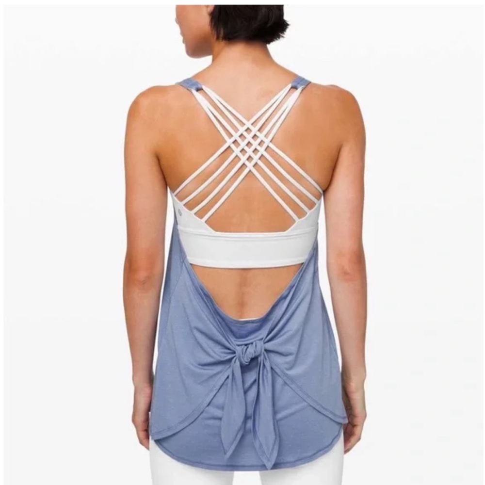 Lululemon Tied in Energy 2-in-1 Tank. Light blue and White